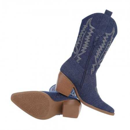 Magnifique chaussures pour femme bottines à talon western en denim avec bout pointue à l'avant.