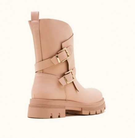 Chaussures femme bottes bottines boucles beige shoes boots bicker 2024