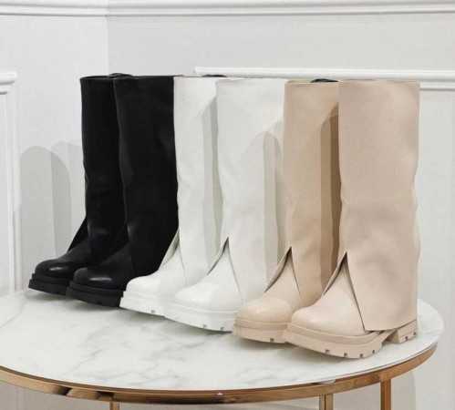 chaussures femme 2022 bottes hautes boots bottines blanche blanc simili cuir similicuir kardashian jenner shoes heels women