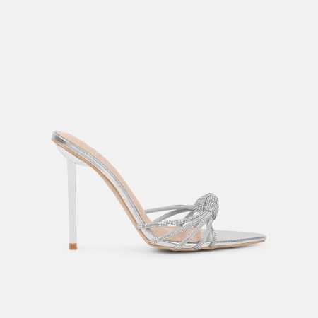 Sublimes chaussures ultra glamour escarpins mules transparentes avec nœud sertie de strass.Hauteur du talon : 8,5 cm