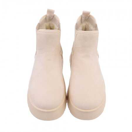 Magnifique chaussures pour femme bottines (boots) fourrées avec platform et élastique sur le coté.