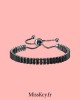 Sublime bracelet rivière bijoux pour femme réglable en zircon all black. Le cadeau parfait pour les fêtes.