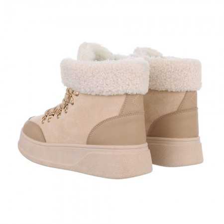 Magnifique chaussures pour femme bottines (boots) fourrées à lacets. Design moumoute tiens chaud pour l'hivers 2023/2024.