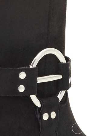 Santiags hautes à anneau décoratif bottes western boots cowboy coachella noir