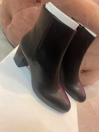 Chaussures pour femme en cuir véritable avec petit talon carré de 5 cm