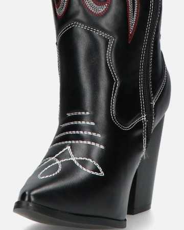 CHAUSSURES FEMME BOTTES HAUTES TEXANE BRODERIE ROUGE BLANC MISS LOANE