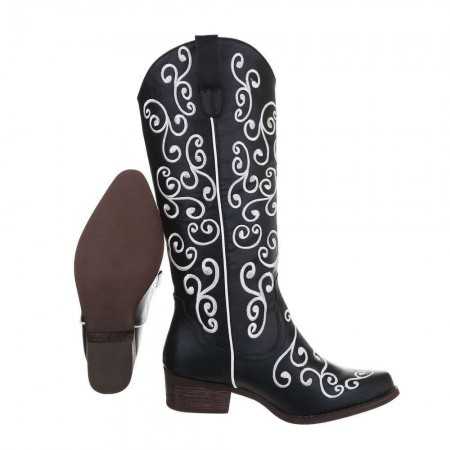 Magnifique chaussures bottes hautes cowboy western avec surpiqures.