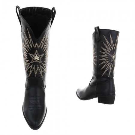Magnifique chaussures bottes hautes cowboy western avec surpiqures.