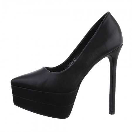 MISS GIVANA Chaussures femme escarpins talons hauts platforms pumps noir