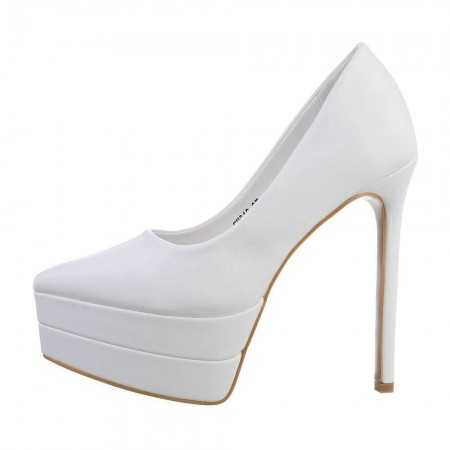 MISS GIVANA Chaussures femme escarpins talons hauts platforms pumps blanc