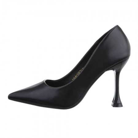 MISS GIANA Chaussures femme escarpin pointue et petit talon aiguille noir