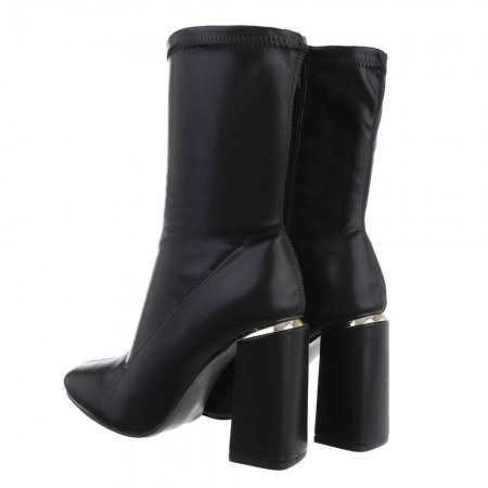 MISS DIXON Chaussures pour femme bottes bottines talon épais bloc carré confort de marche noir