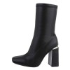MISS DIXON Chaussures pour femme bottes bottines talon épais bloc carré confort de marche noir