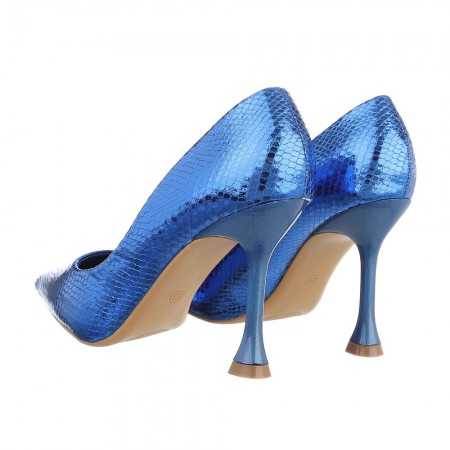MISS ELECTRA Chaussures pour femme escarpins bleu électrique bout pointue talon aiguille