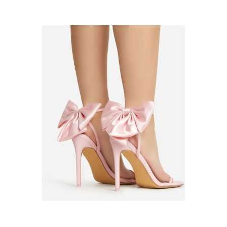 MISS ROSY Chaussures femme sandales à talon nœud rose satin