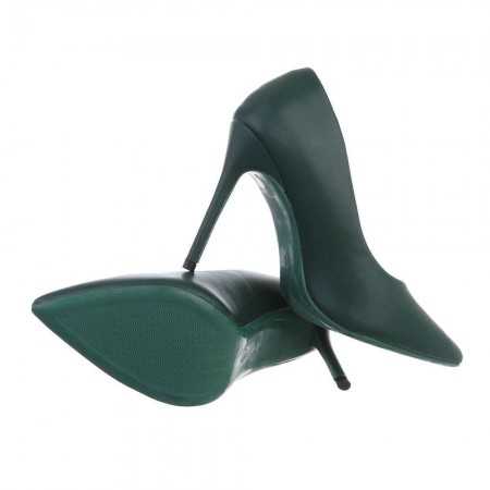 MISS TESSA Chaussures femme escarpins pointues à talon élégant chic shoes vert