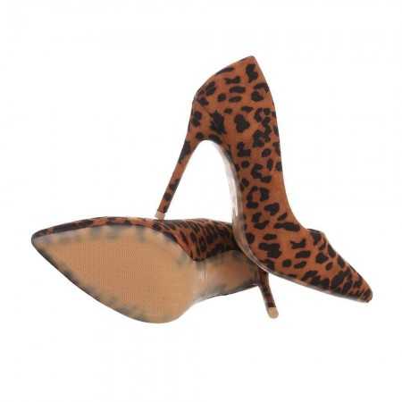 MISS TESSA Chaussures femme escarpins pointues à talon élégant chic shoes leopard