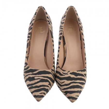 MISS TESSA Chaussures femme escarpins pointues à talon élégant chic shoes zebre