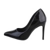 MISS TESSA Chaussures femme escarpins pointues à talon élégant chic shoes noir vernis
