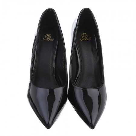 MISS TESSA Chaussures femme escarpins pointues à talon élégant chic shoes noir vernis