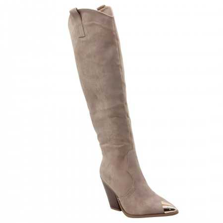 BOTTES MISS COWGIRL TAUPE CHAUSSURES FEMME TALON WESTERN BOOTS COACHELLA
