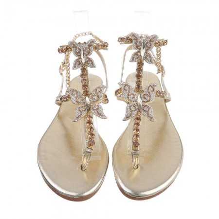 chaussures sandales plates bijoux strass papillon butterfly